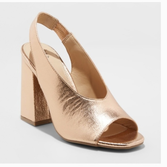 peep toe slingback block heels